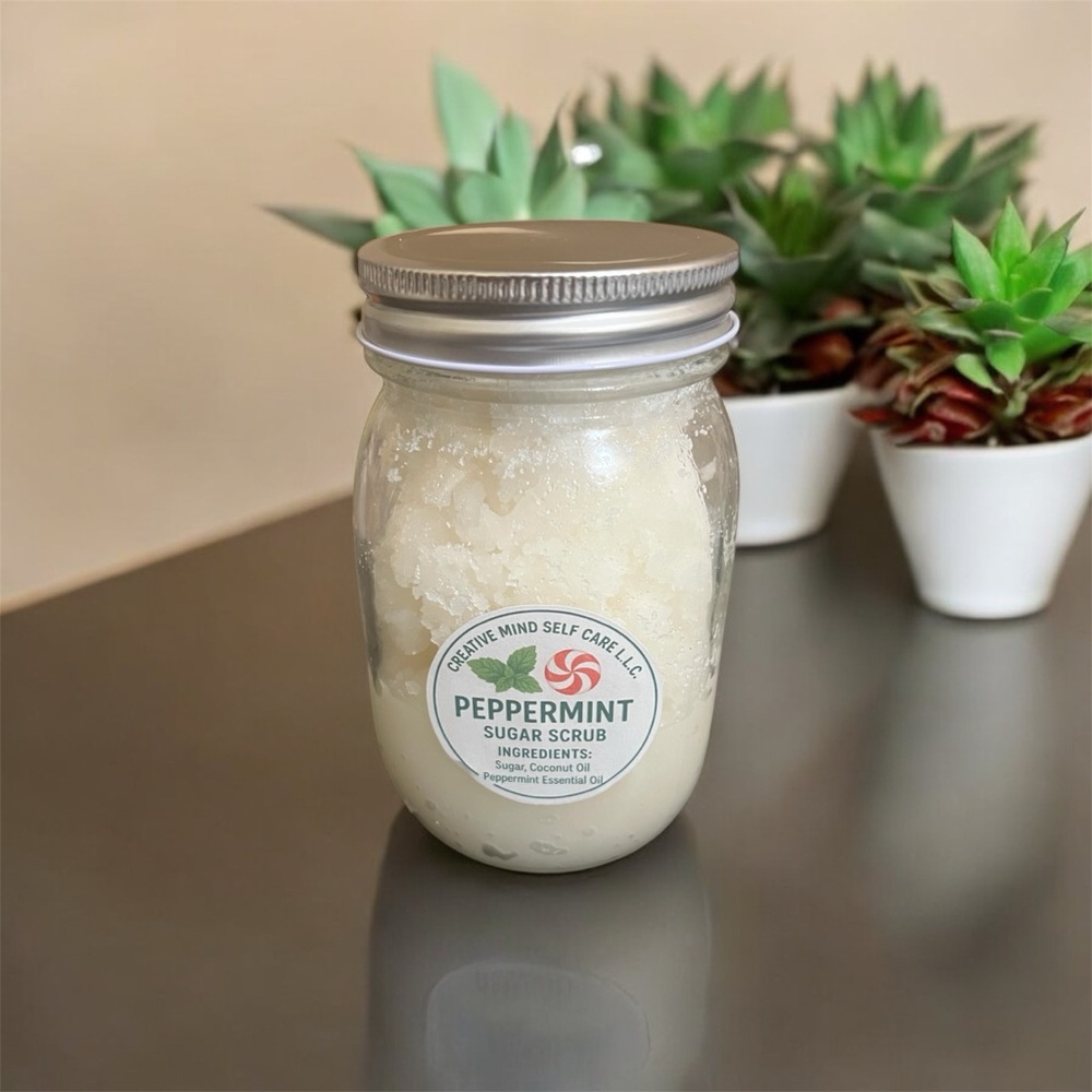 Handcrafted Peppermint sugar scrub